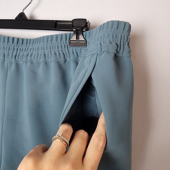 J. Crew Stone Blue Dolphin Cut Elastic Waist Athletic Shorts | Women's 16 - Picture 3 of 8